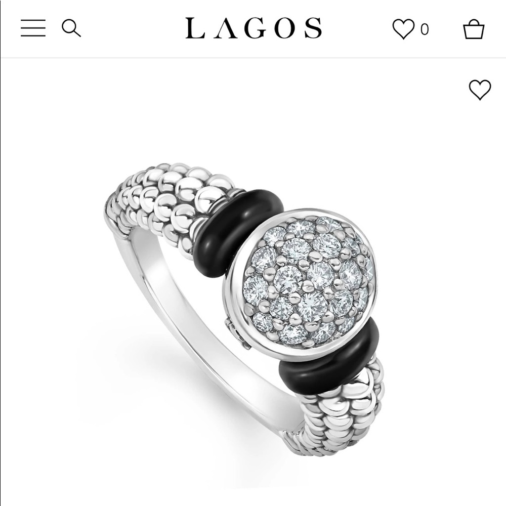 Lagos Black Ceramic & Diamond Ring